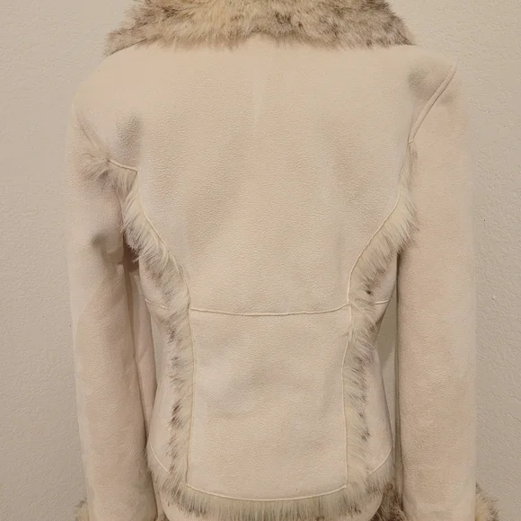 bebe Cream Faux Fur Trim Jacket - Picture 5 of 7